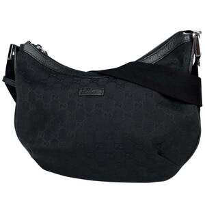 GUCCI Black Canvas Shoulder Bag